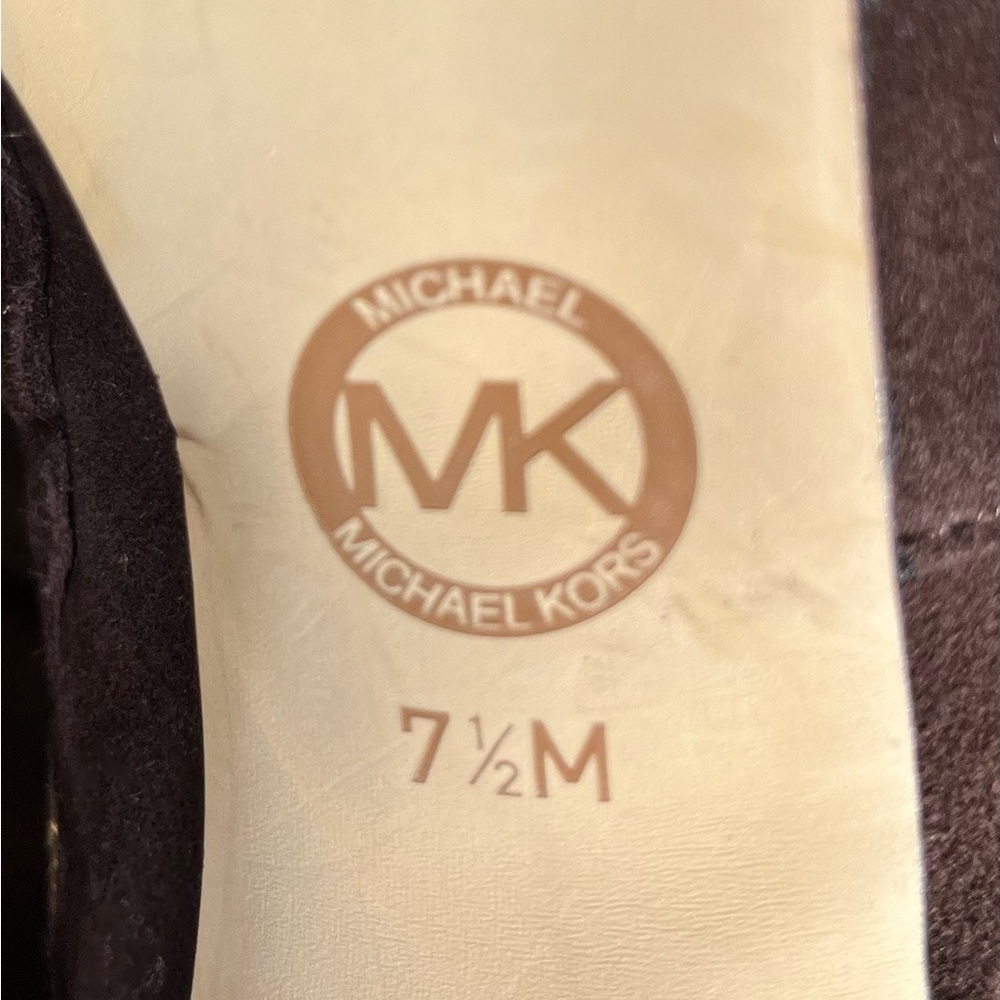 Micheal Kors Brown Suede Gold Studded Boots - Picture 8 of 15